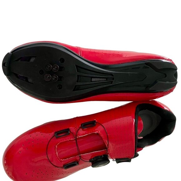 Cycling Bike Shoes Men Women Indoor Outdoor Cleat Compatible Red with Lock 43 46 - Picture 14 of 16